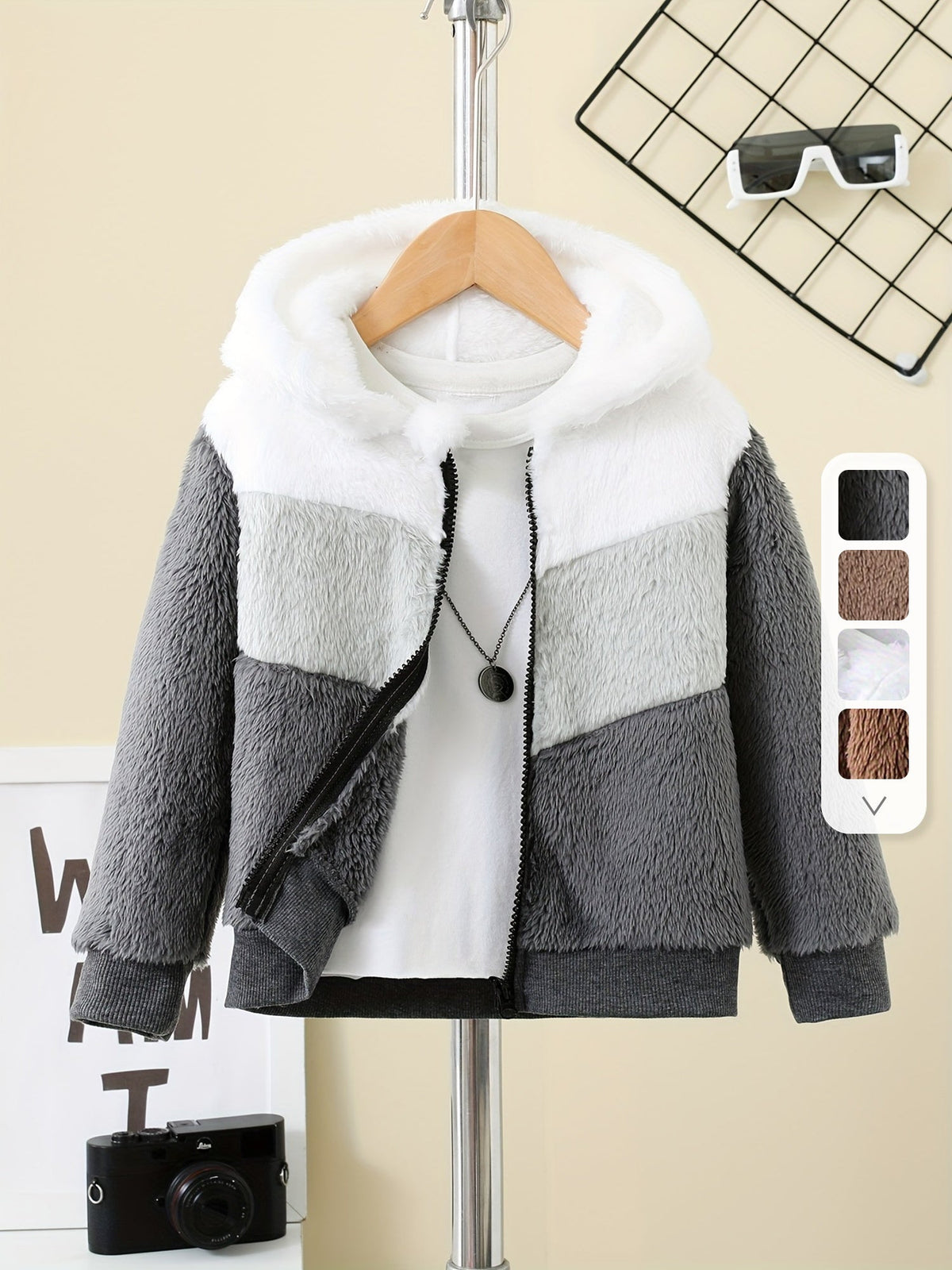 Fleece capuchonjack met rits voor kinderen
