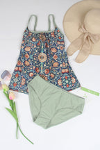 Mouwloze bikini met aantrekkelijk patroon