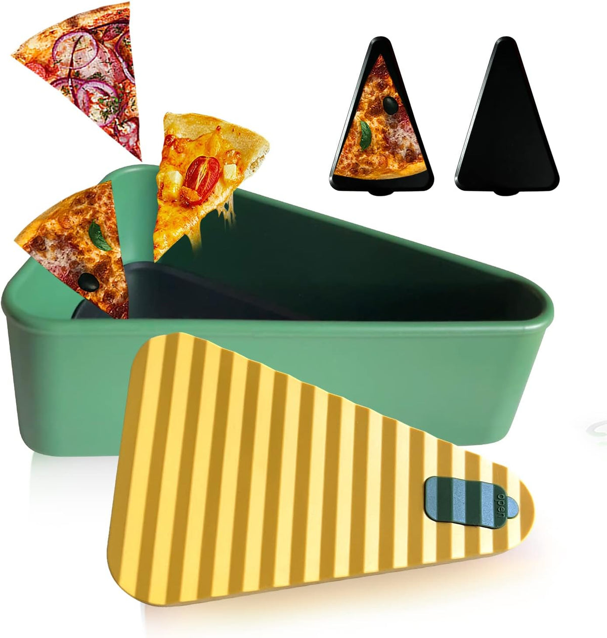 Herbruikbare pizza-opslagcontainer met 2 schalen