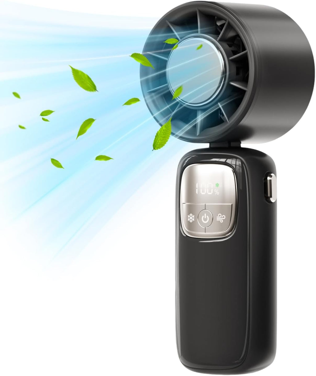 Draagbare opvouwbare handventilator met led-scherm – 100 snelheden