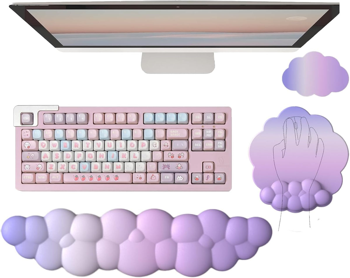 Cloud-Vormige ergonomische polssteun set met muismat & onderzetter