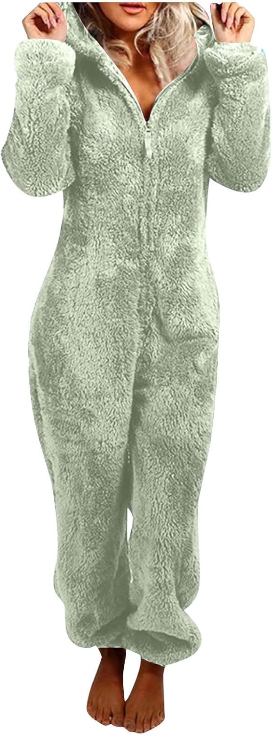 Sherpa Fuzzy Onesie met Capuchon
