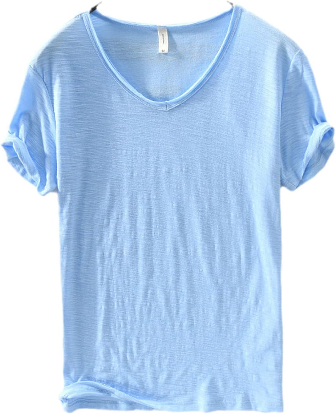 Heren V-hals linnen shirt
