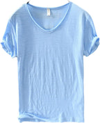 Heren V-hals linnen shirt — afbeelding 50