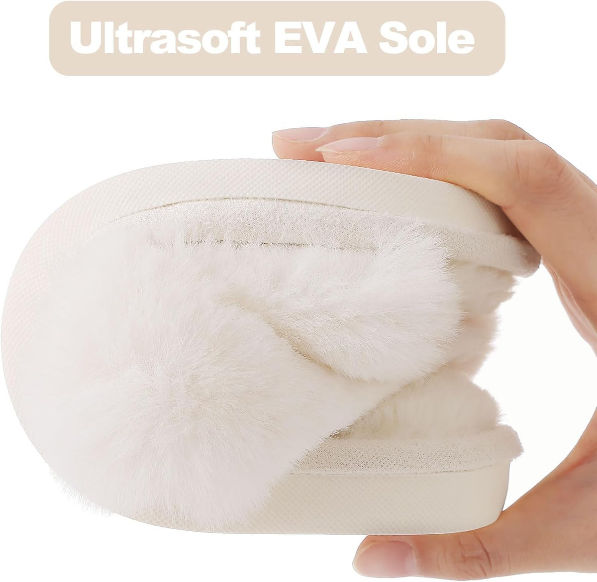 Fuzzy slippers met memory foam