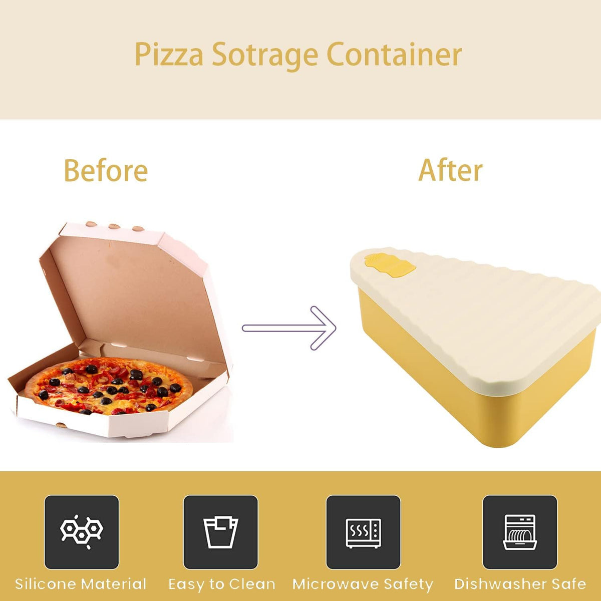 Herbruikbare pizza-opslagcontainer met 2 schalen