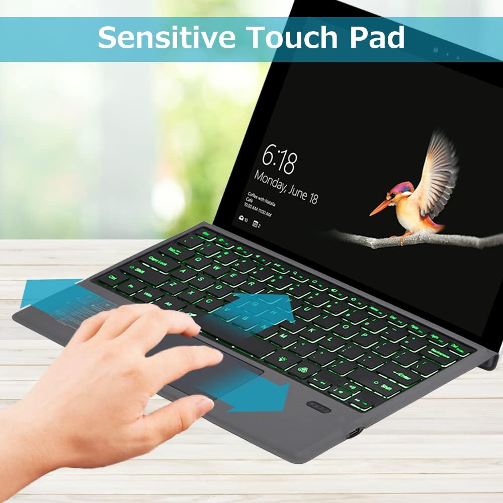 Draadloos bluetooth-toetsenbord met achtergrondverlichting en touchpad