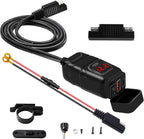 Motorfiets USB & type-c snellader met voltmeter