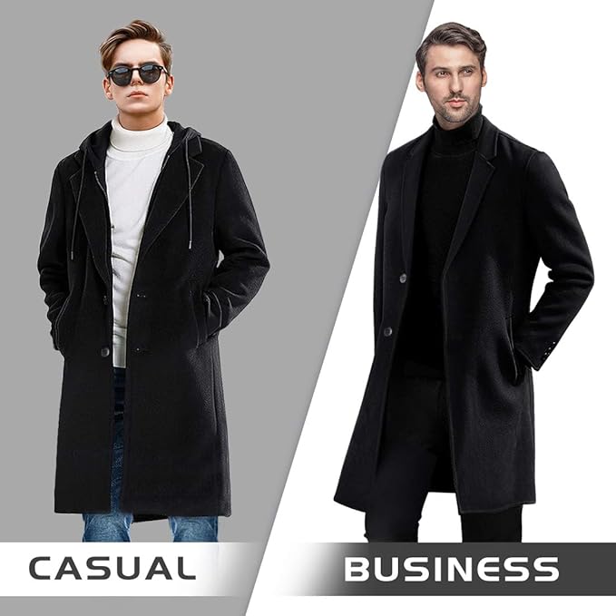 Heren winter trenchcoat van wolmix