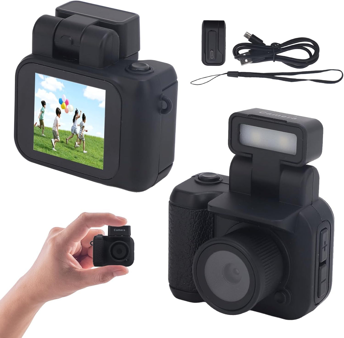 Mini sleutelhanger digitale camera met 1080P video en retro ontwerp
