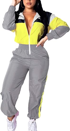 Retro dames windbreaker jumpsuit
