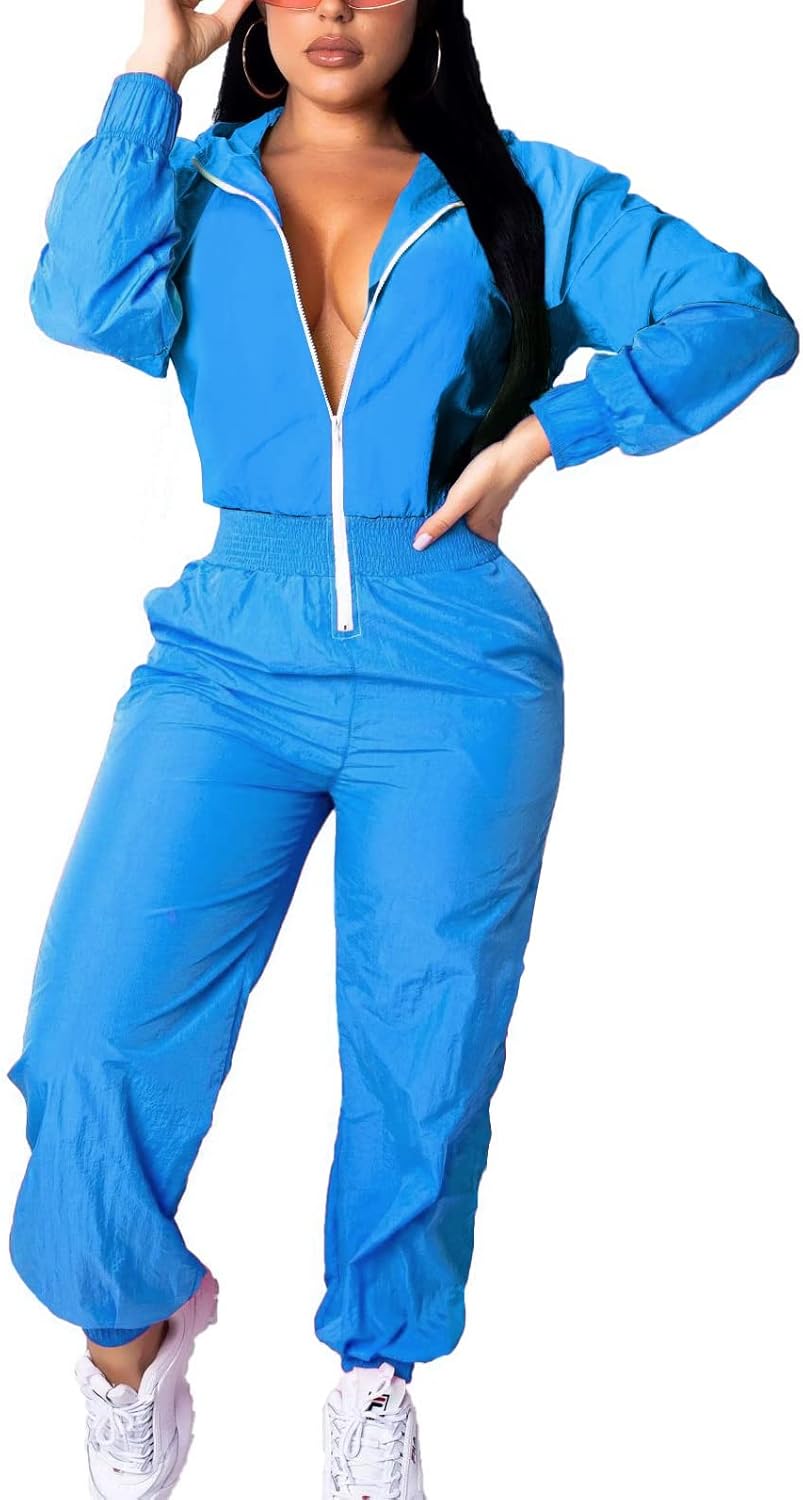 Retro dames windbreaker jumpsuit