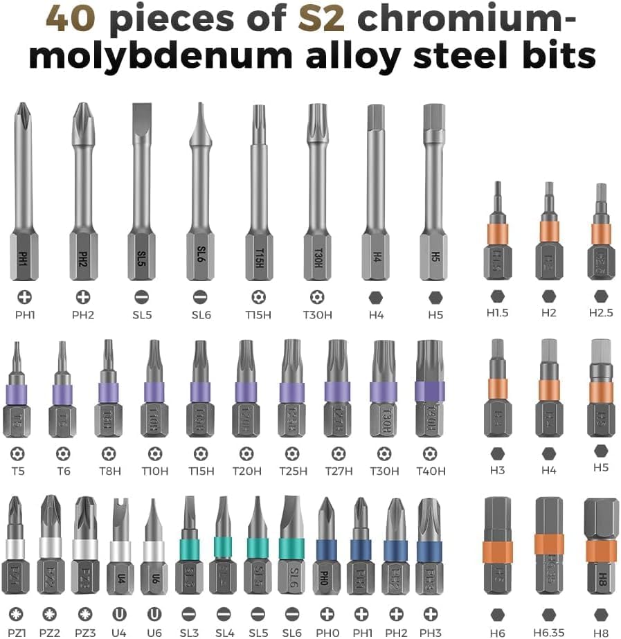 42-in-1 magnetische schroevendraaierset – precisie reparatieset met bits
