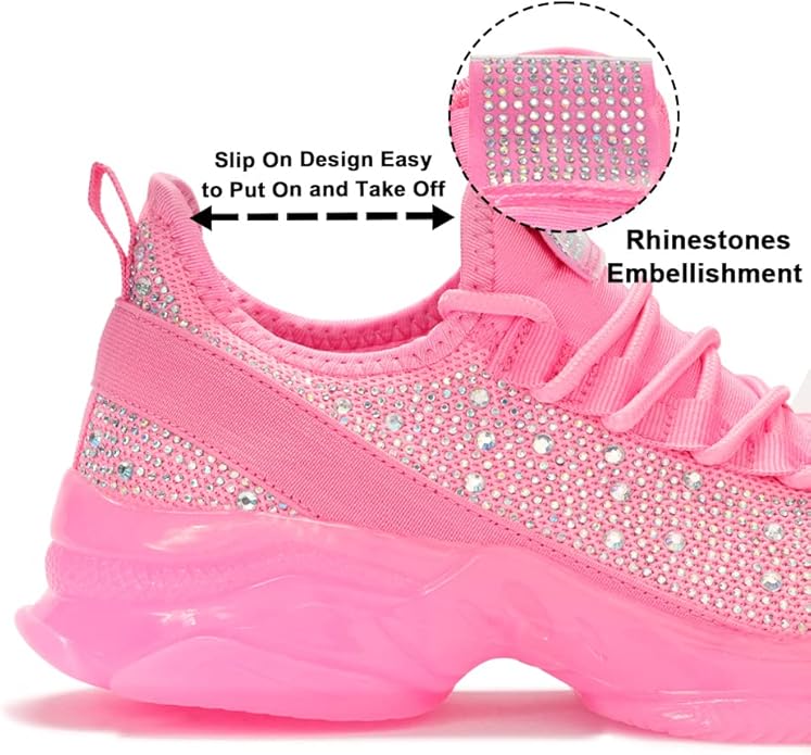 Sprankelende rhinestone slip-on sneakers