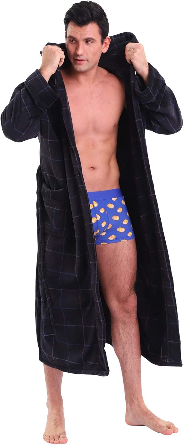 Heren badjas met capuchon