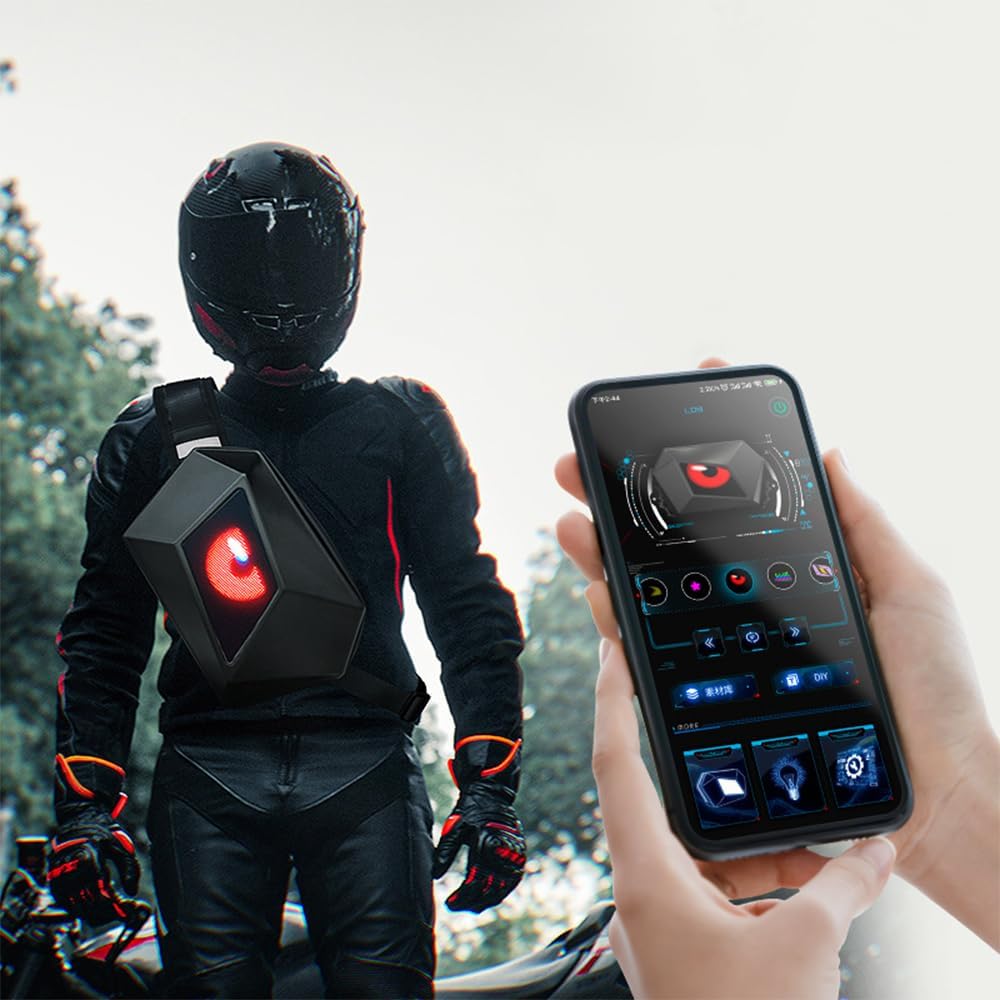 LED motorfiets schoudertas met programmeerbaar scherm