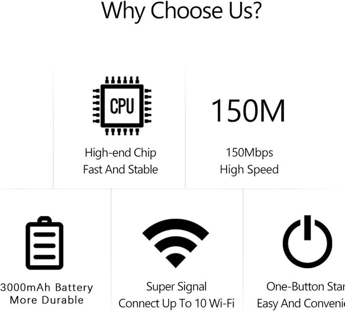 4G LTE USB wifi-hotspot modem met 300 mbps snelheid en 3000 mah batterij
