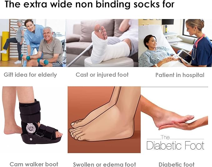 Extra brede diabetische & lymfoedeem sokken