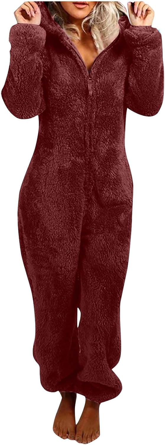 Sherpa Fuzzy Onesie met Capuchon