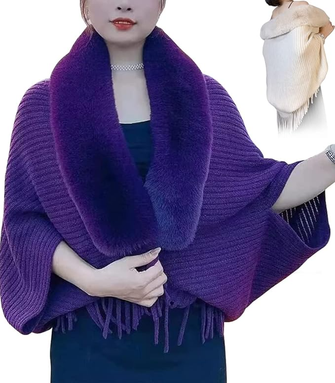Damesvest louise – met luxueuze faux fur kraag – one size