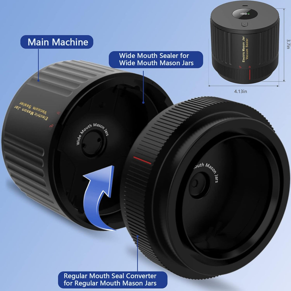 Elektrische vacumeerset voor Mason Jars — afbeelding 8