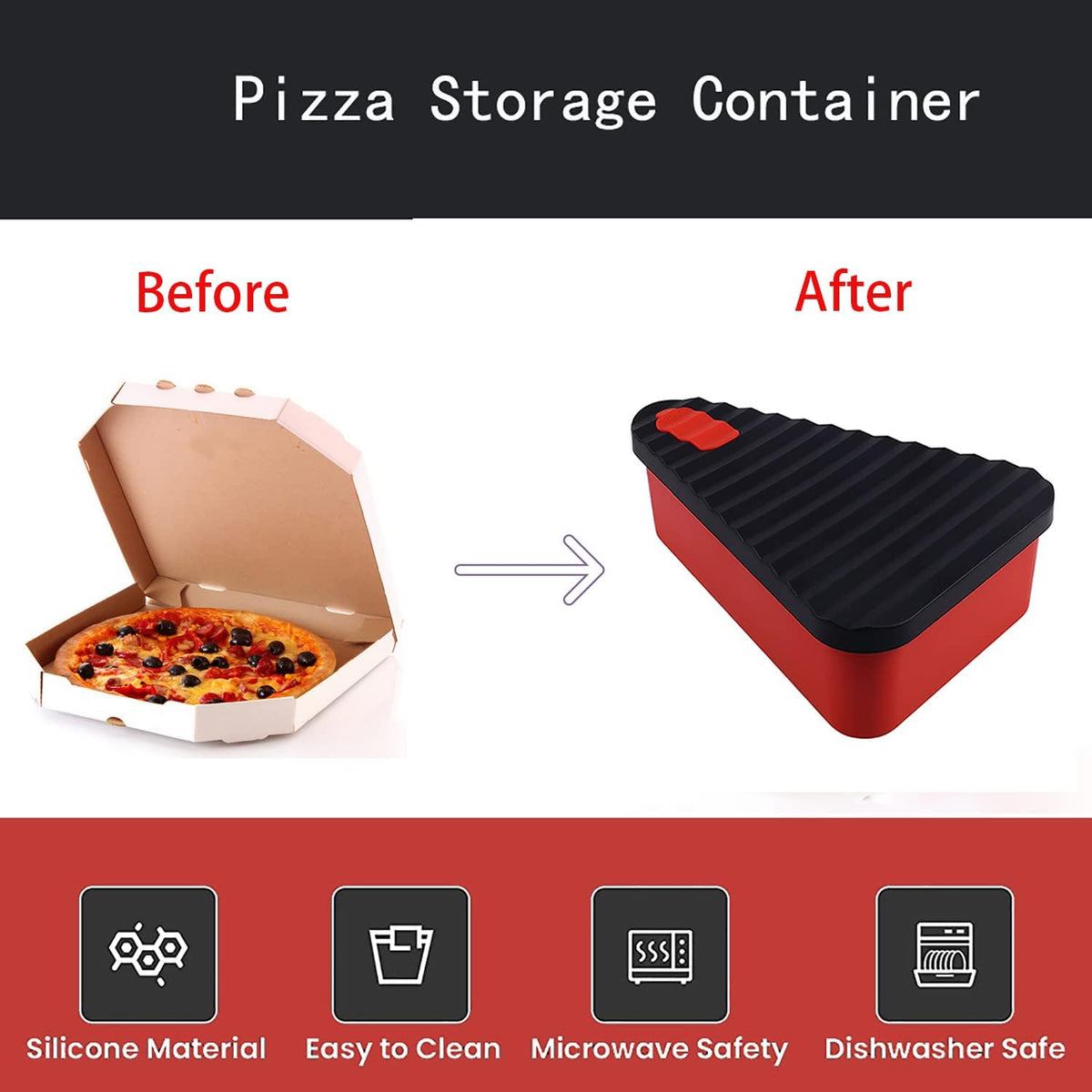 Herbruikbare pizza-opslagcontainer met 2 schalen