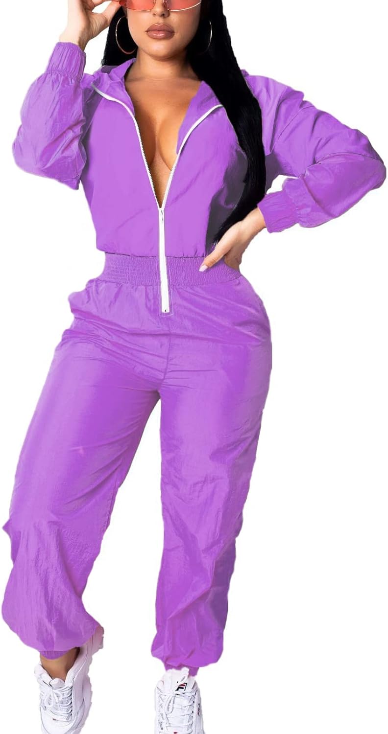 Retro dames windbreaker jumpsuit