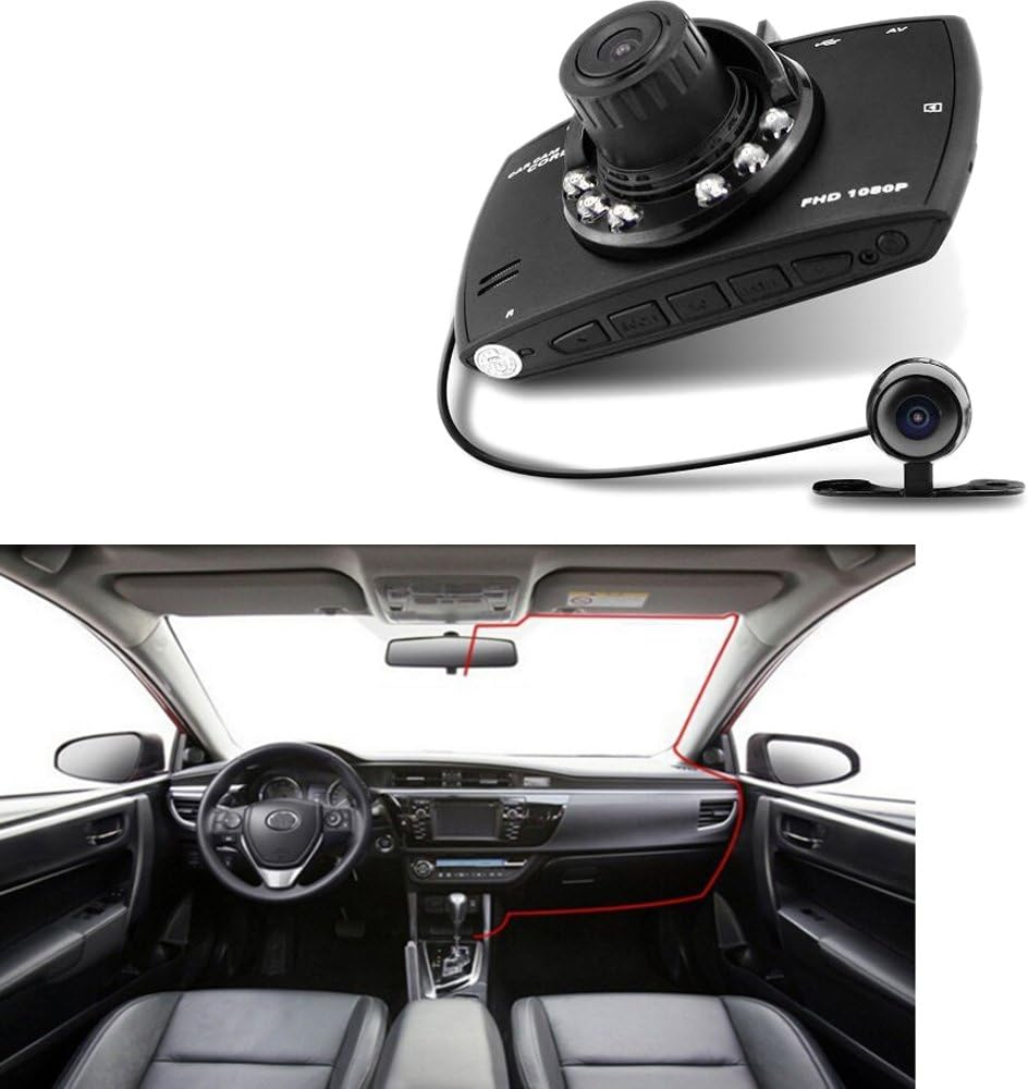 Dual lens auto dashcam G30 2.7" LCD full HD 1080P met g-sensor