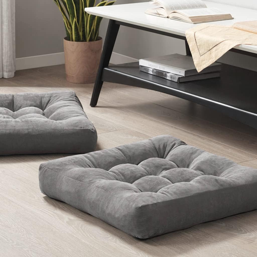 Grote ribfluwelen meditatiekussens, set van 2
