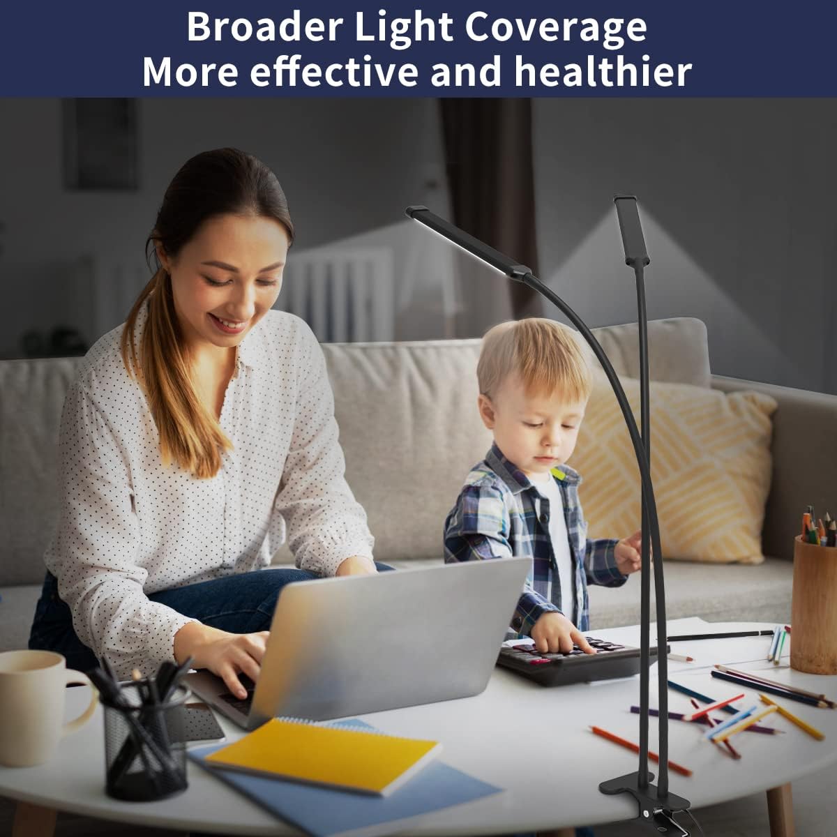 77 LED bureau klem lamp met 70cm flexibele hals
