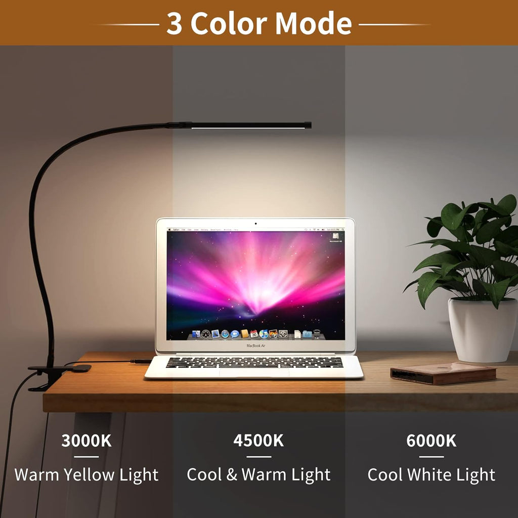 77 LED bureau klem lamp met USB voeding & flexibele gooseneck