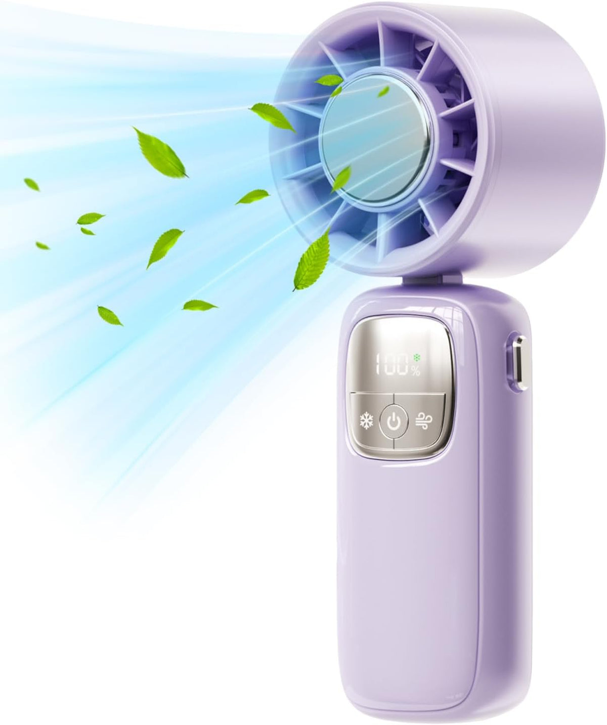 Draagbare opvouwbare handventilator met led-scherm – 100 snelheden