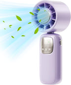Draagbare opvouwbare handventilator met led-scherm – 100 snelheden