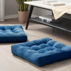 Grote ribfluwelen meditatiekussens, set van 2