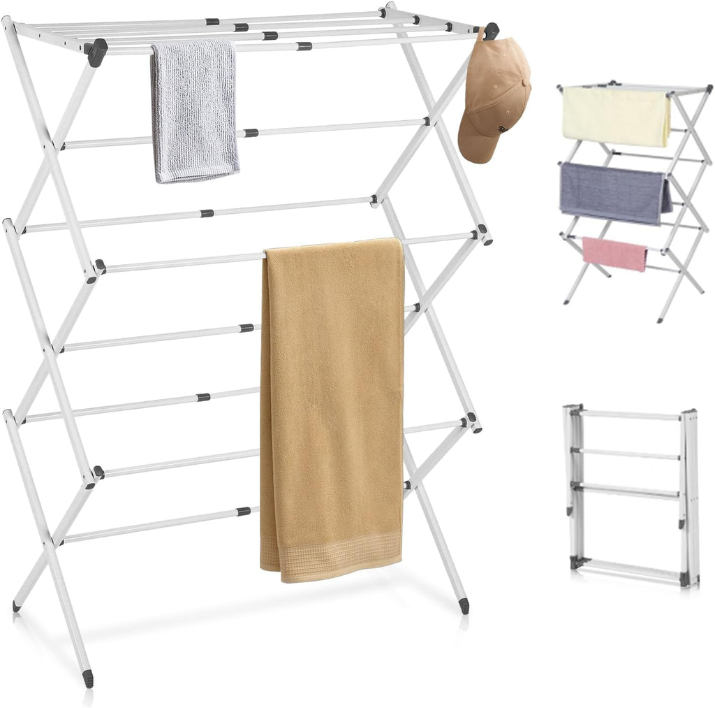 3-laags opvouwbare kledingdroogrek