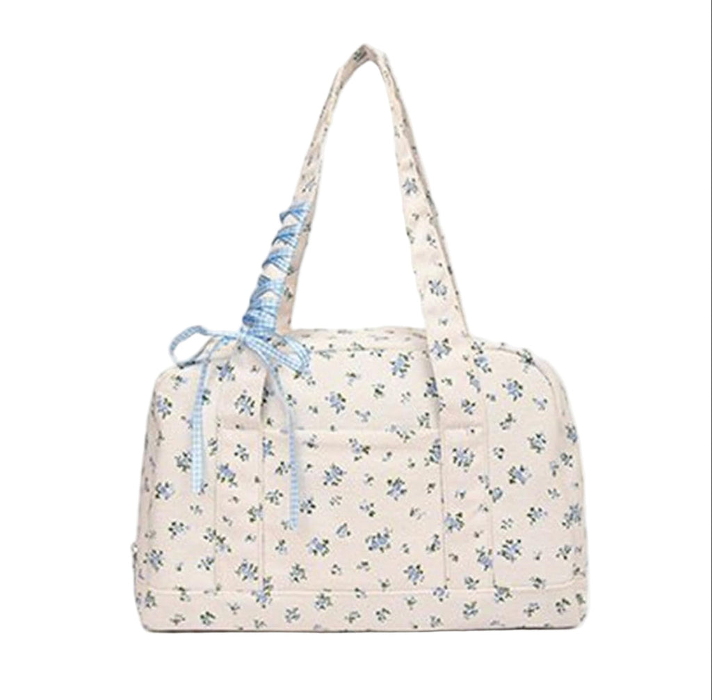 Bow duffle bag – grote canvas weekendtas met lintenaccent