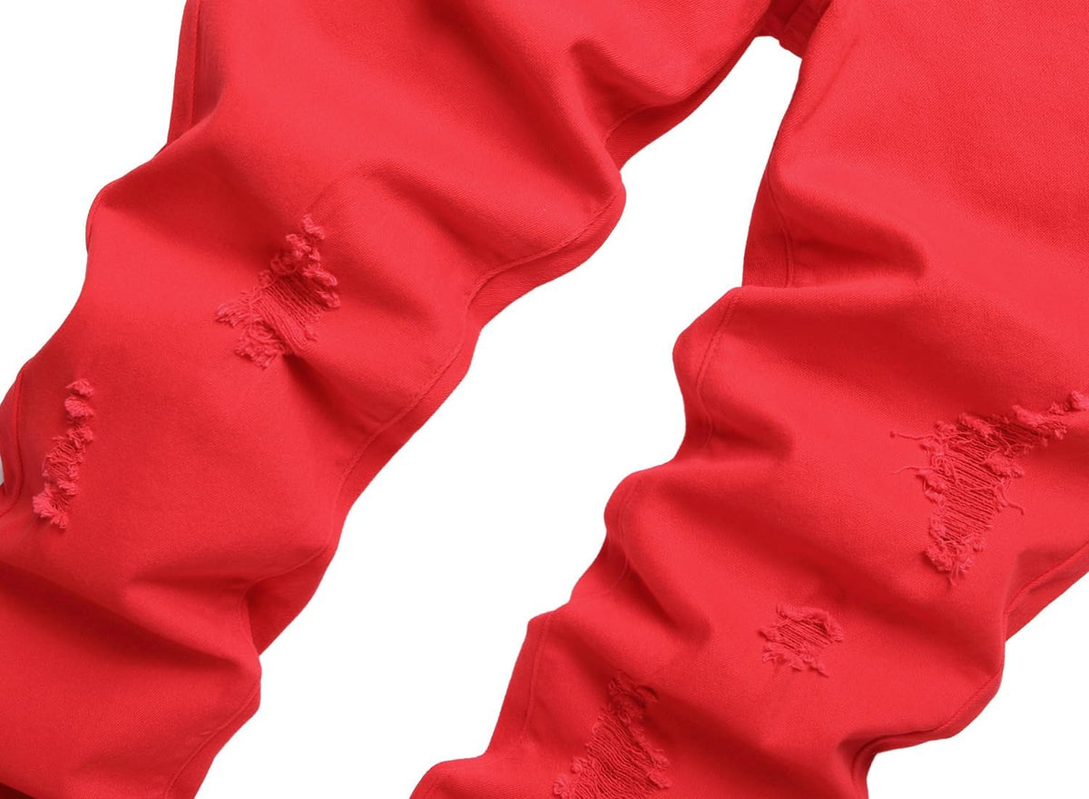 Heren slim-fit ripped jeans