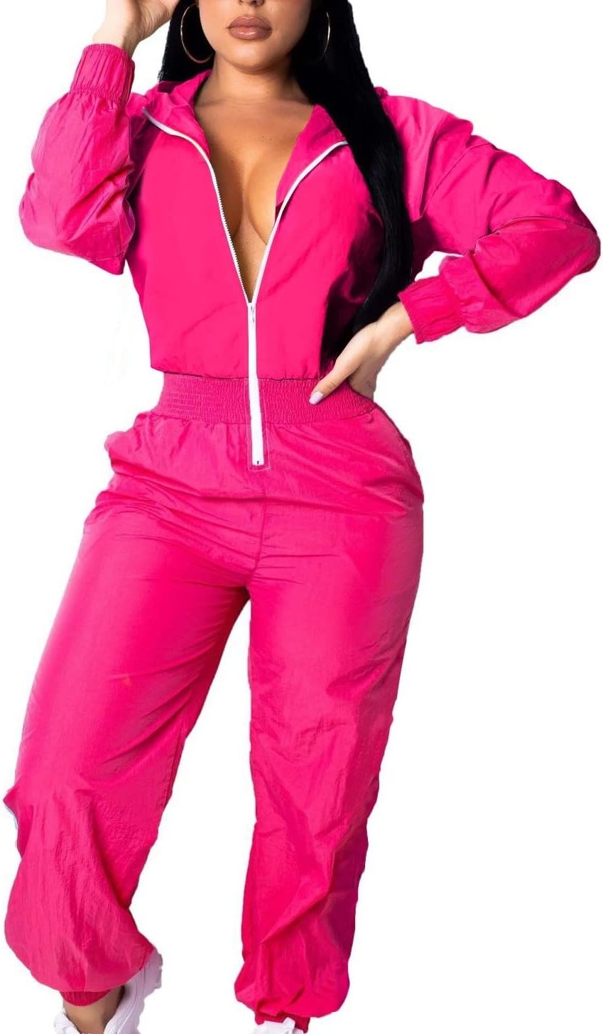 Retro dames windbreaker jumpsuit