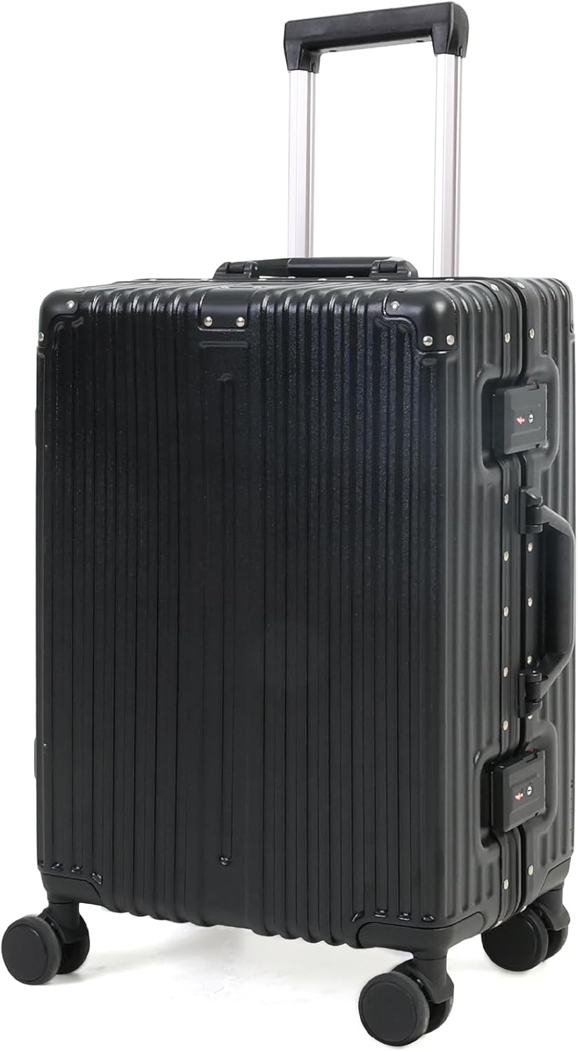Aluminium frame handbagagekoffer met TSA-slot & stille wielen