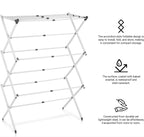 3-laags opvouwbare kledingdroogrek — afbeelding 4