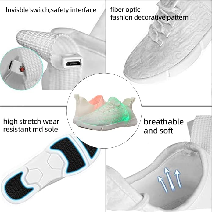 Flitsende LED fiber optic sneakers