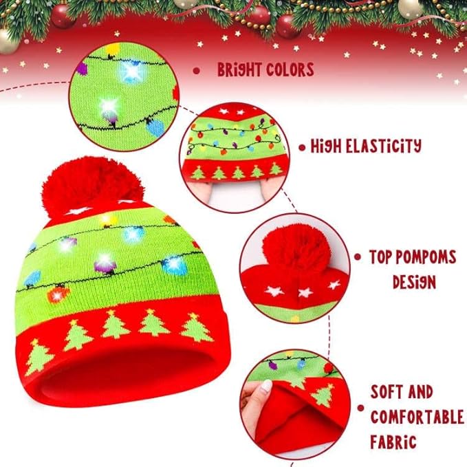 Kerst LED beanie & sokken set