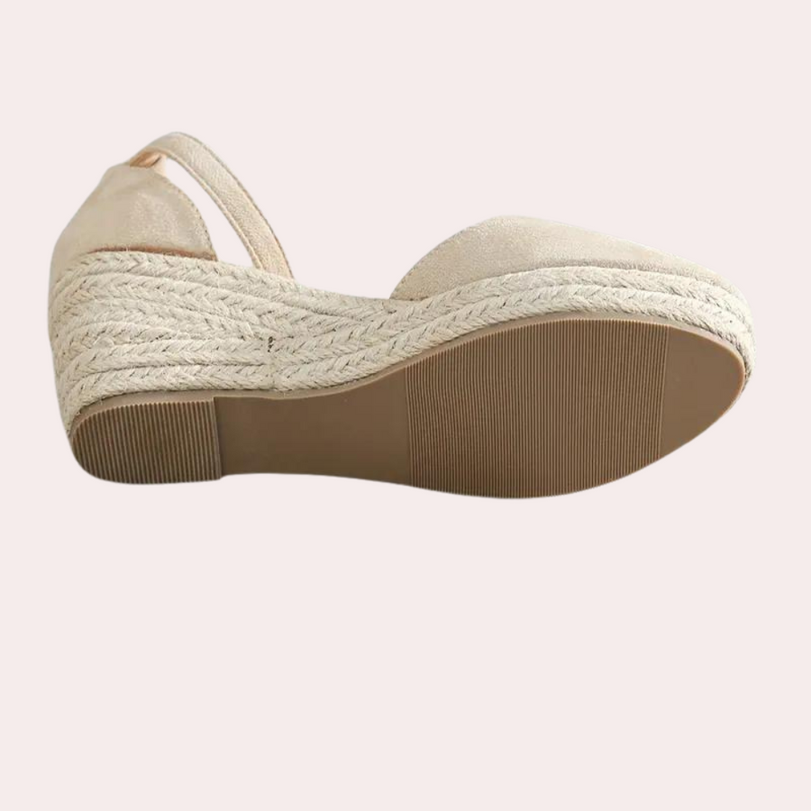 Dames wedgesandalen met verstelbare riem en sleehak