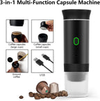 Draagbare 3-in-1 espresso koffiemaker met oplaadbare batterij