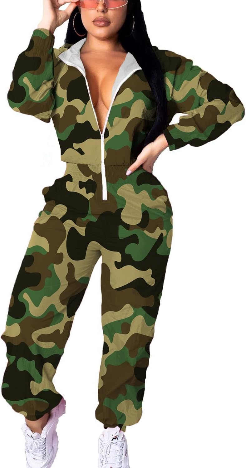 Retro dames windbreaker jumpsuit