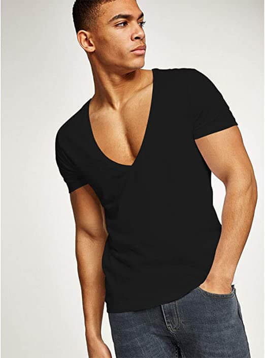 Lässig en figuuraccentuerend heren V-hals T-shirt