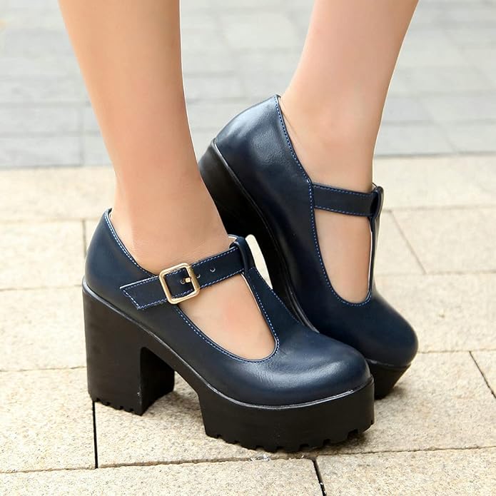 T-Strap chunky plateau hakken