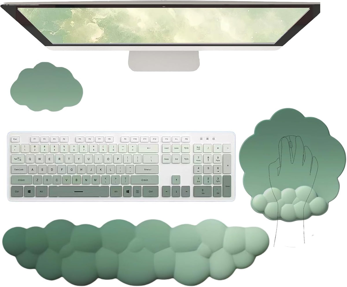Cloud-Vormige ergonomische polssteun set met muismat & onderzetter — afbeelding 37