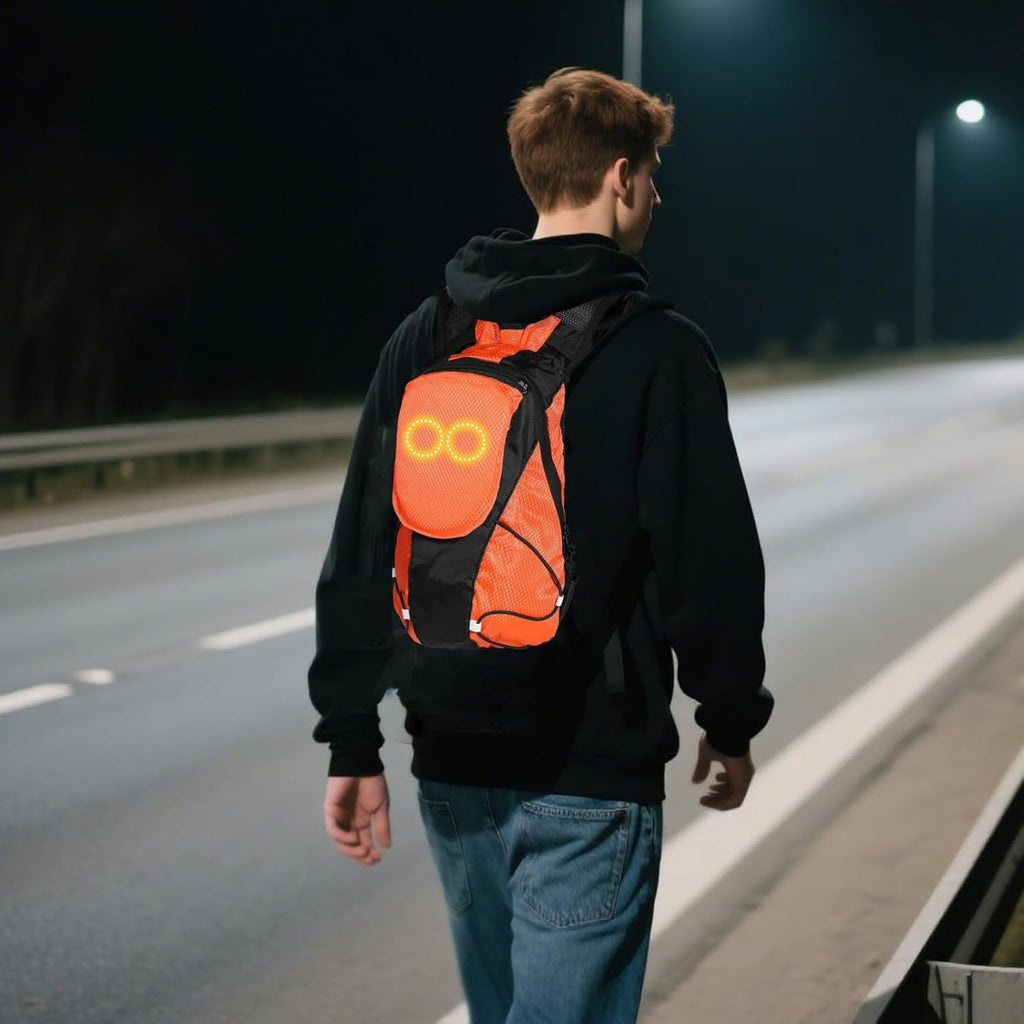 LED motorfietsrugzak – luminescente veiligheidstas voor buiten- en nachtfietsen — afbeelding 24