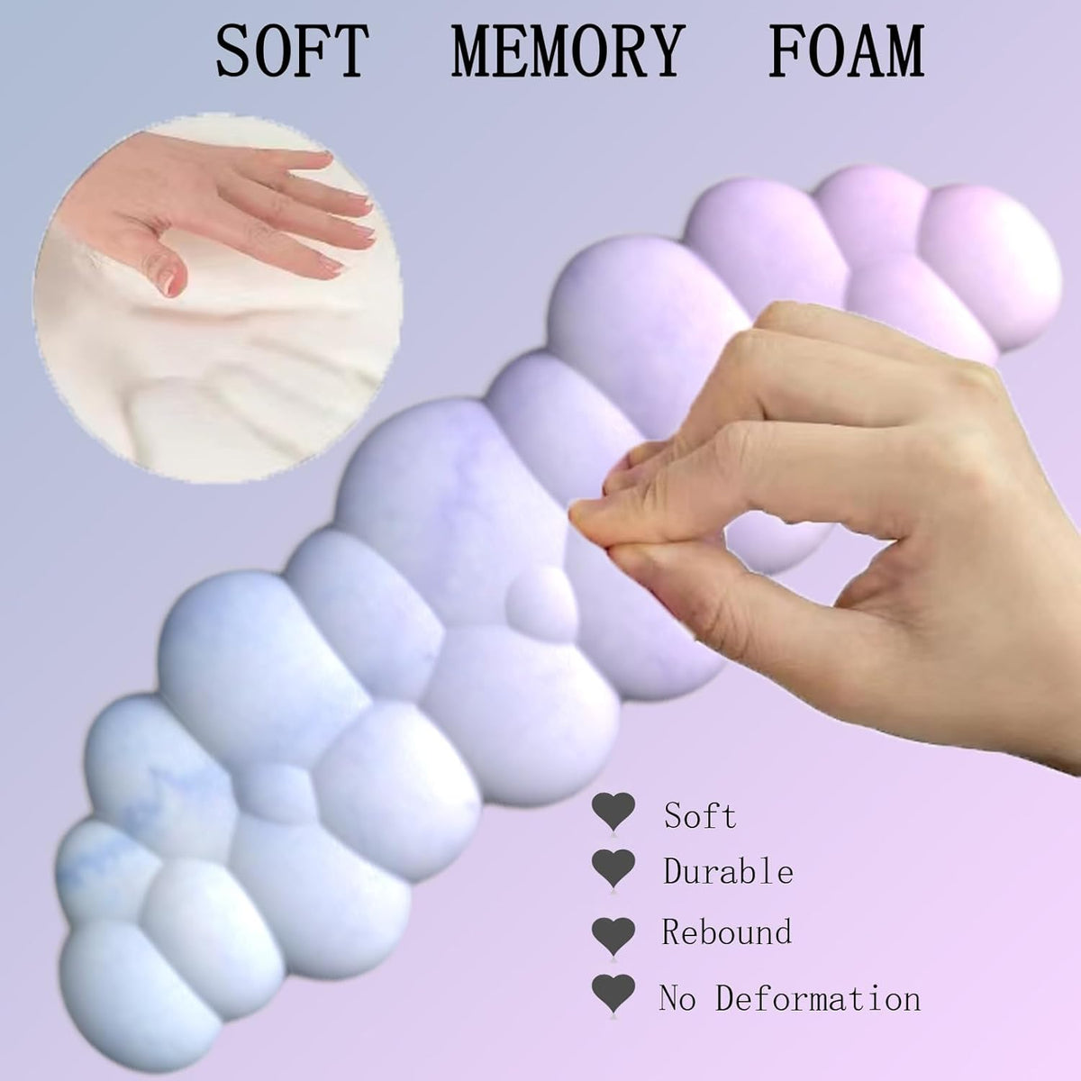 Cloud-Vormige ergonomische polssteun set met muismat & onderzetter — afbeelding 4